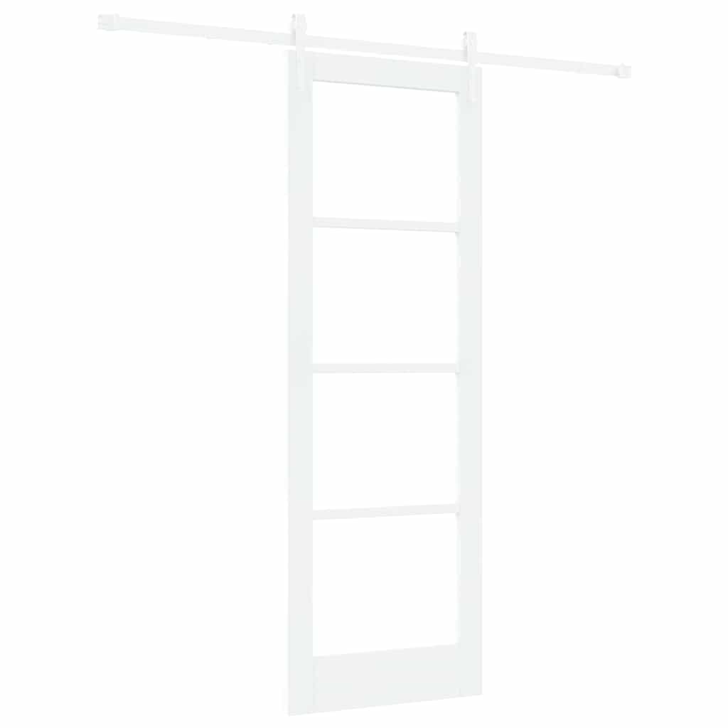 Schiebetür Weiß 73,5 X 211 Cm Massivholz Kiefer Und Glas