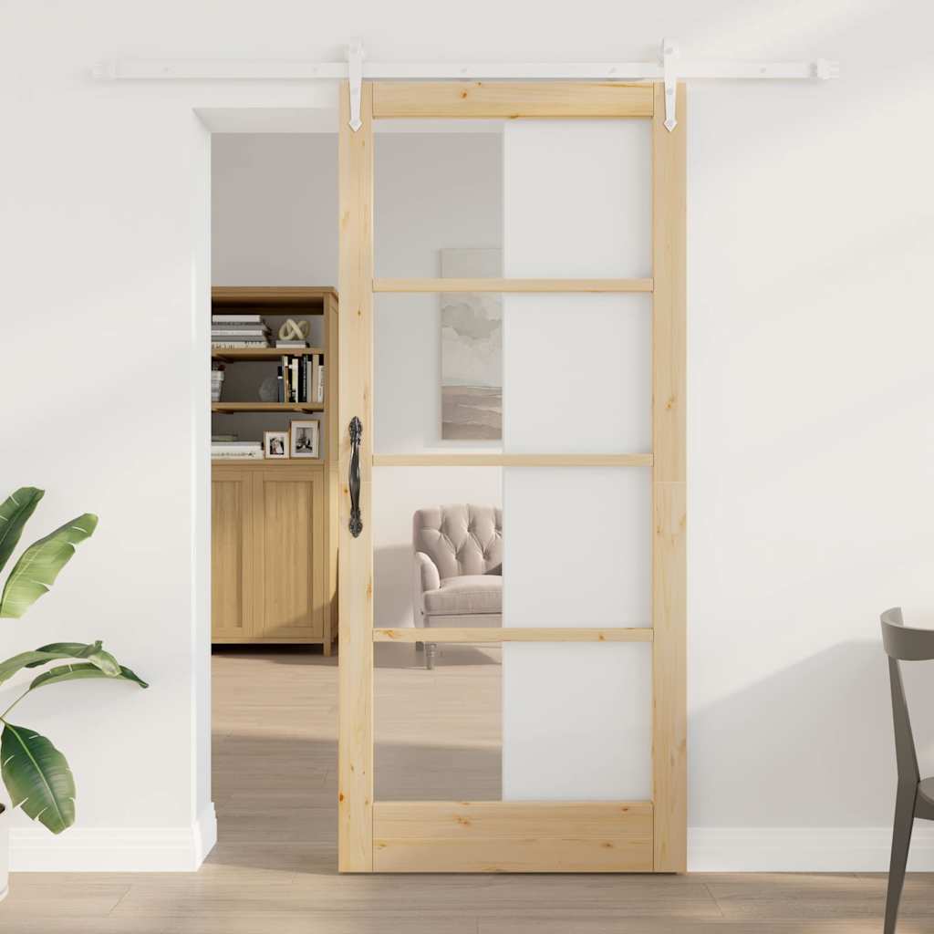 Schiebetür Massivholz Kiefer Und Glas