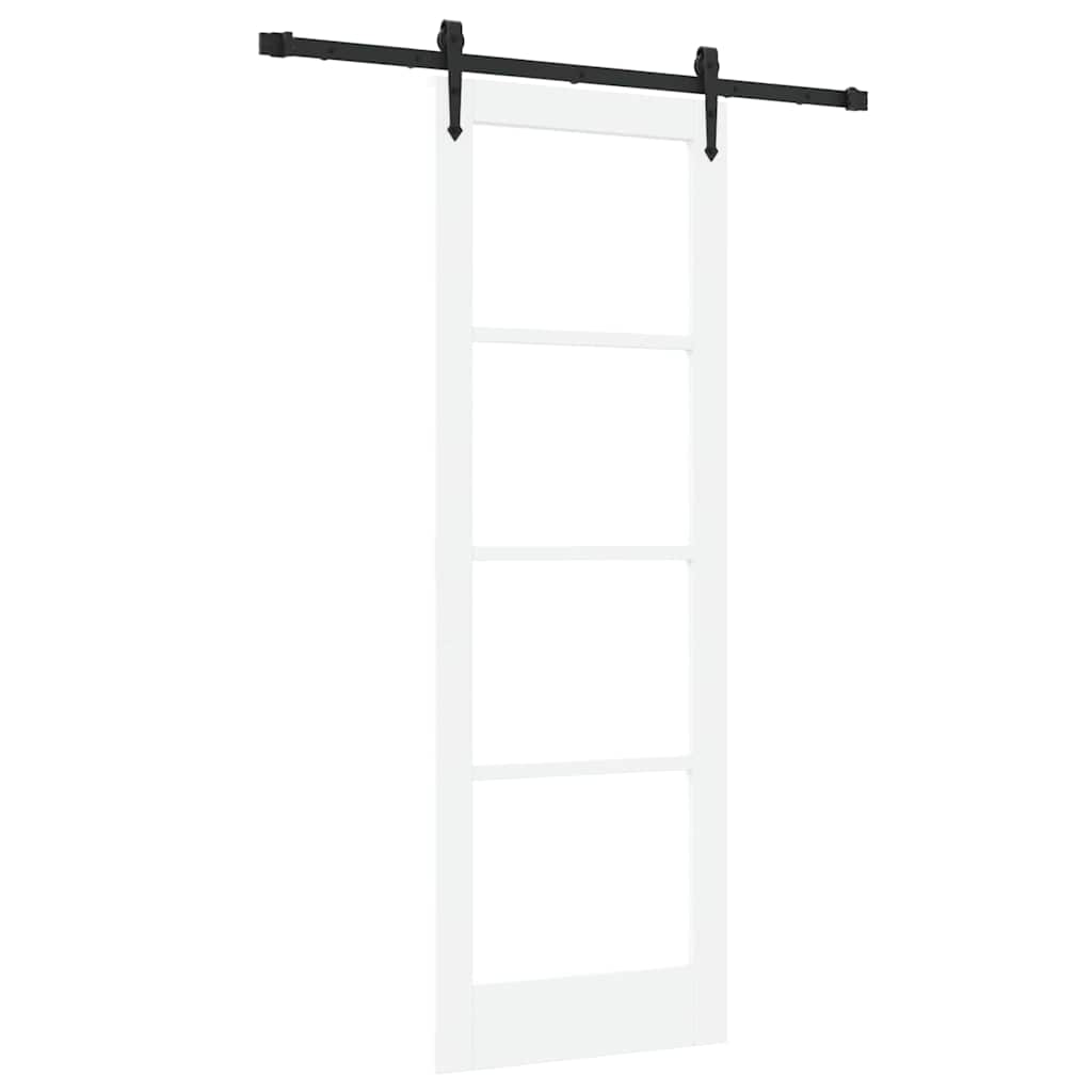 Schiebetür Orkdal Weiß 73,5 X 211 Cm Massivholz Kiefer Und Glas