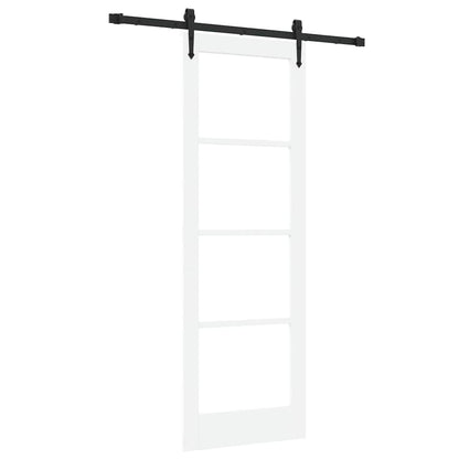 Schiebetür Orkdal Weiß 73,5 X 211 Cm Massivholz Kiefer Und Glas