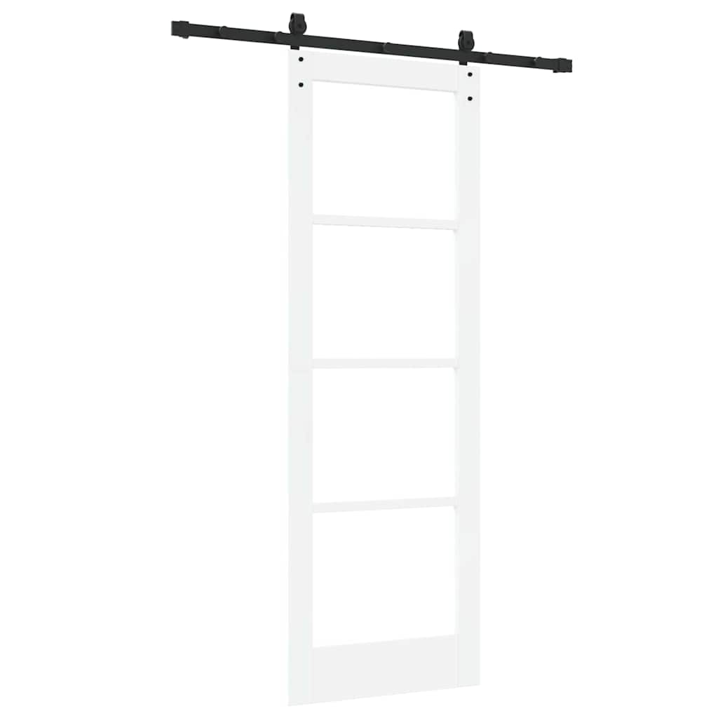 Schiebetür Orkdal Weiß 73,5 X 211 Cm Massivholz Kiefer Und Glas