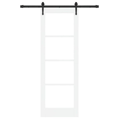 Schiebetür Orkdal Weiß 73,5 X 211 Cm Massivholz Kiefer Und Glas