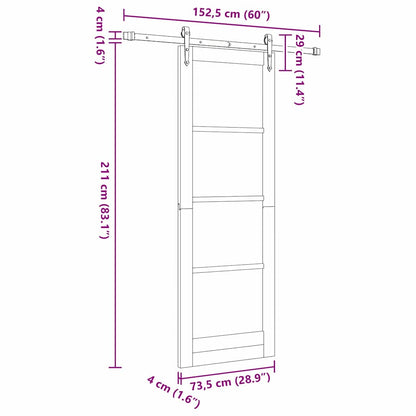 Schiebetür Orkdal Weiß 73,5 X 211 Cm Massivholz Kiefer Und Glas