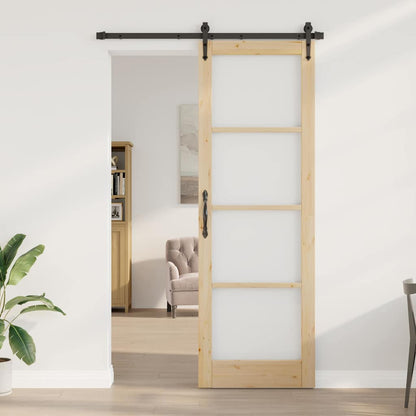 Schiebetür Orkdal Natur 78 X 232 Cm Massivholz Kiefer Und Glas