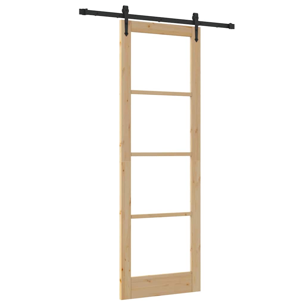 Schiebetür Orkdal Natur 78 X 232 Cm Massivholz Kiefer Und Glas