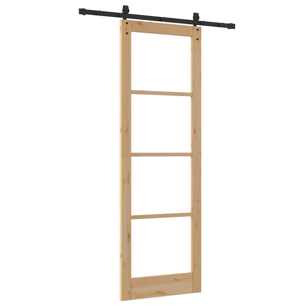 Schiebetür Orkdal Natur 78 X 232 Cm Massivholz Kiefer Und Glas
