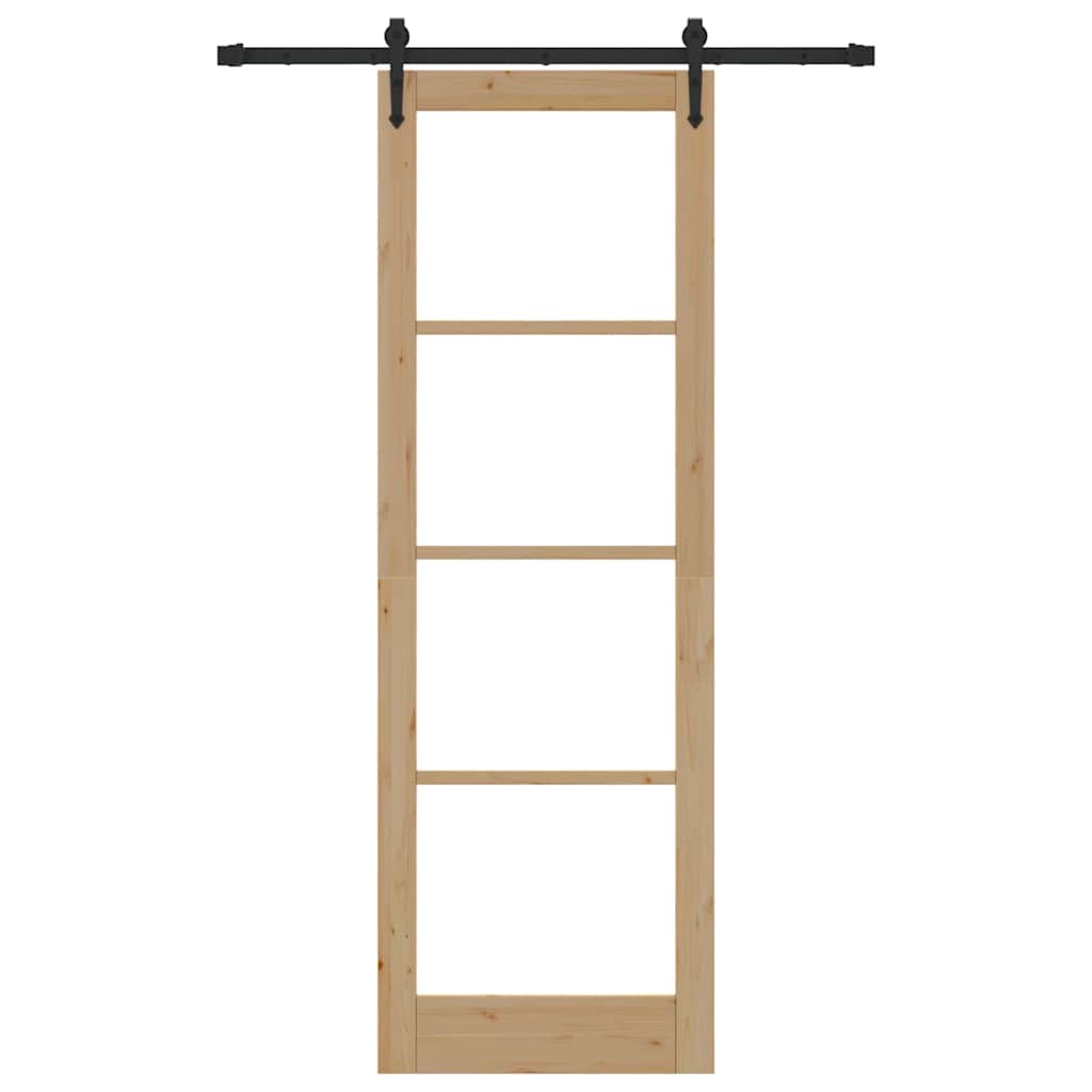 Schiebetür Orkdal Natur 78 X 232 Cm Massivholz Kiefer Und Glas