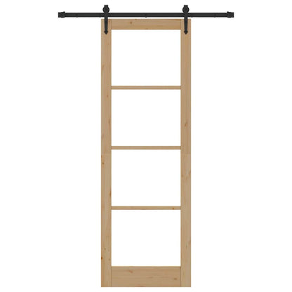 Schiebetür Orkdal Natur 78 X 232 Cm Massivholz Kiefer Und Glas