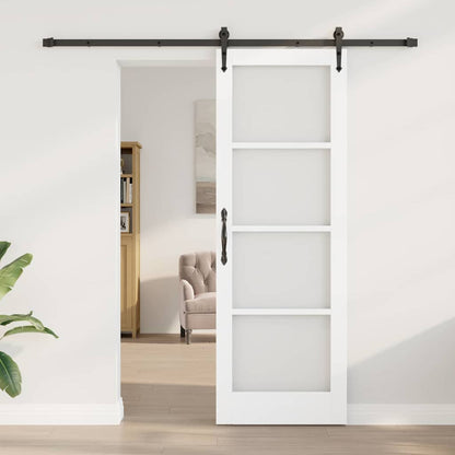 Schiebetür Orkdal Weiß 73,5 X 211 Cm Massivholz Kiefer Und Glas