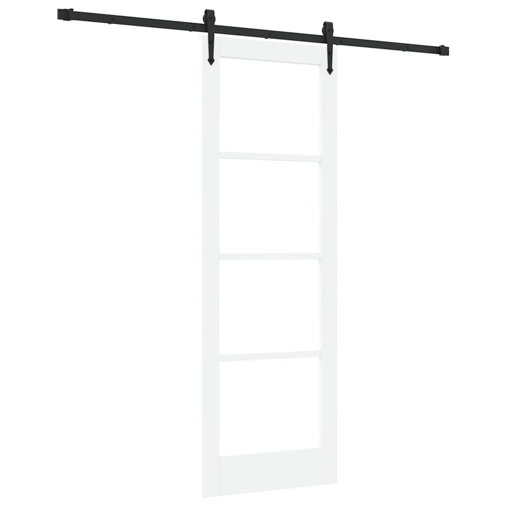 Schiebetür Orkdal Weiß 73,5 X 211 Cm Massivholz Kiefer Und Glas