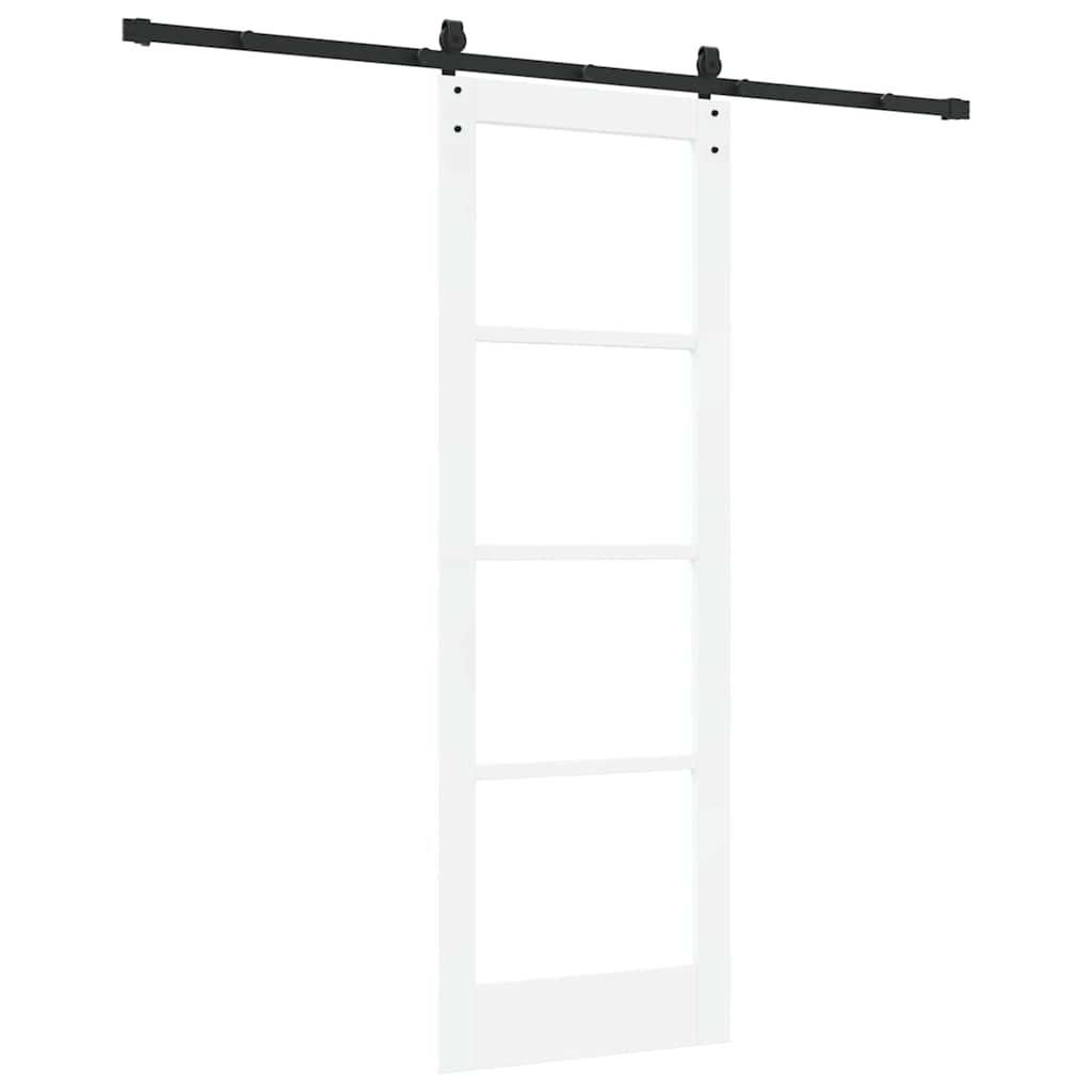 Schiebetür Orkdal Weiß 73,5 X 211 Cm Massivholz Kiefer Und Glas