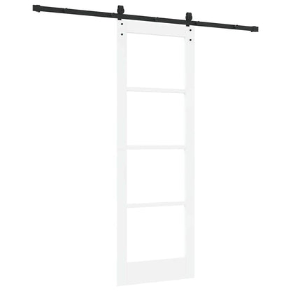 Schiebetür Orkdal Weiß 73,5 X 211 Cm Massivholz Kiefer Und Glas