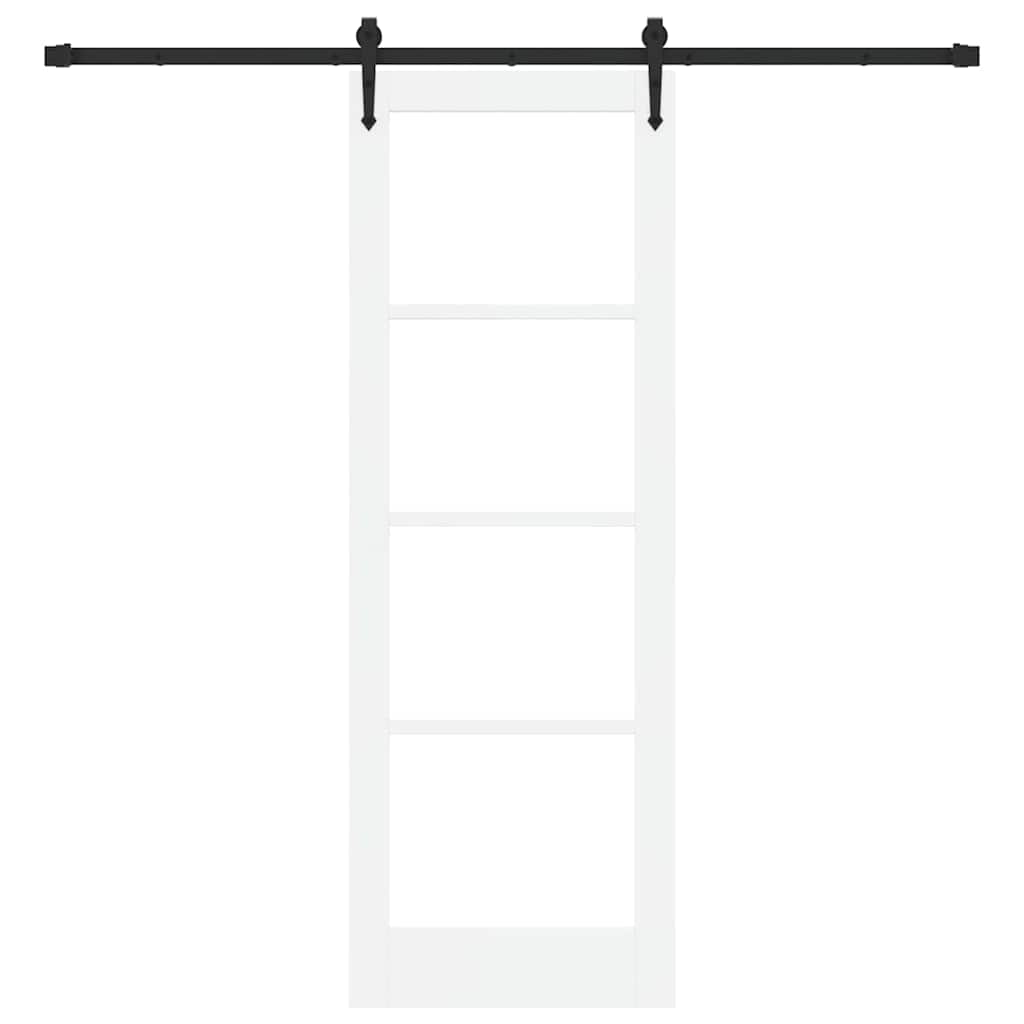 Schiebetür Orkdal Weiß 73,5 X 211 Cm Massivholz Kiefer Und Glas