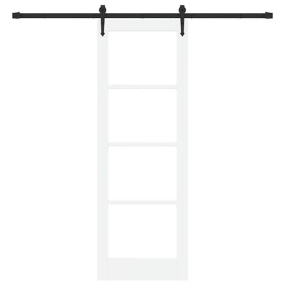 Schiebetür Orkdal Weiß 73,5 X 211 Cm Massivholz Kiefer Und Glas