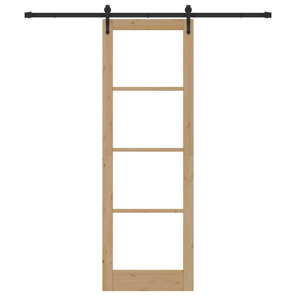 Schiebetür Orkdal Natur 78 X 232 Cm Massivholz Kiefer Und Glas