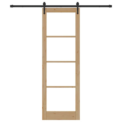 Schiebetür Orkdal Natur 78 X 232 Cm Massivholz Kiefer Und Glas