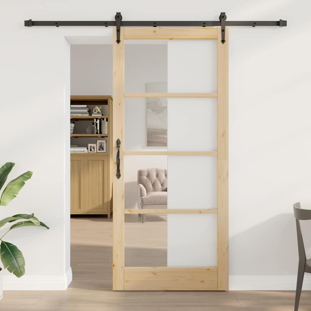 Schiebetür Orkdal Weiß Massivholz Kiefer Und Glas