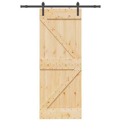Schiebetür Mit Beschlag 80X210 Cm Massivholz Kiefer
