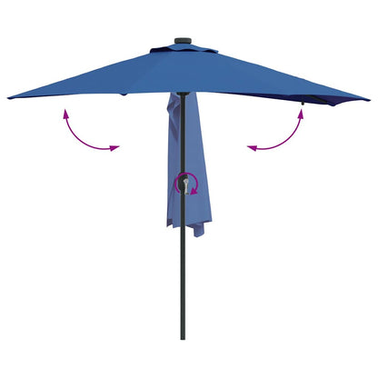 Garten-Sonnenschirm 294 X 150 X 223 Cm Polyester Und Stahl