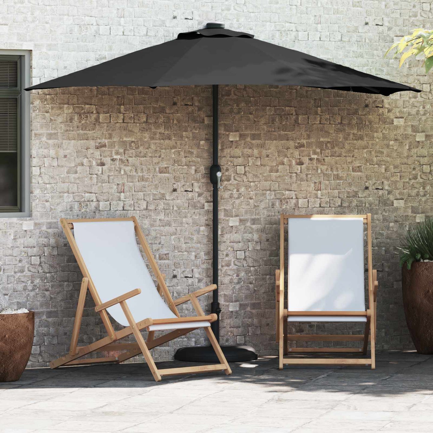 Garten-Sonnenschirm 294 X 150 X 224 Cm Polyester Und Stahl