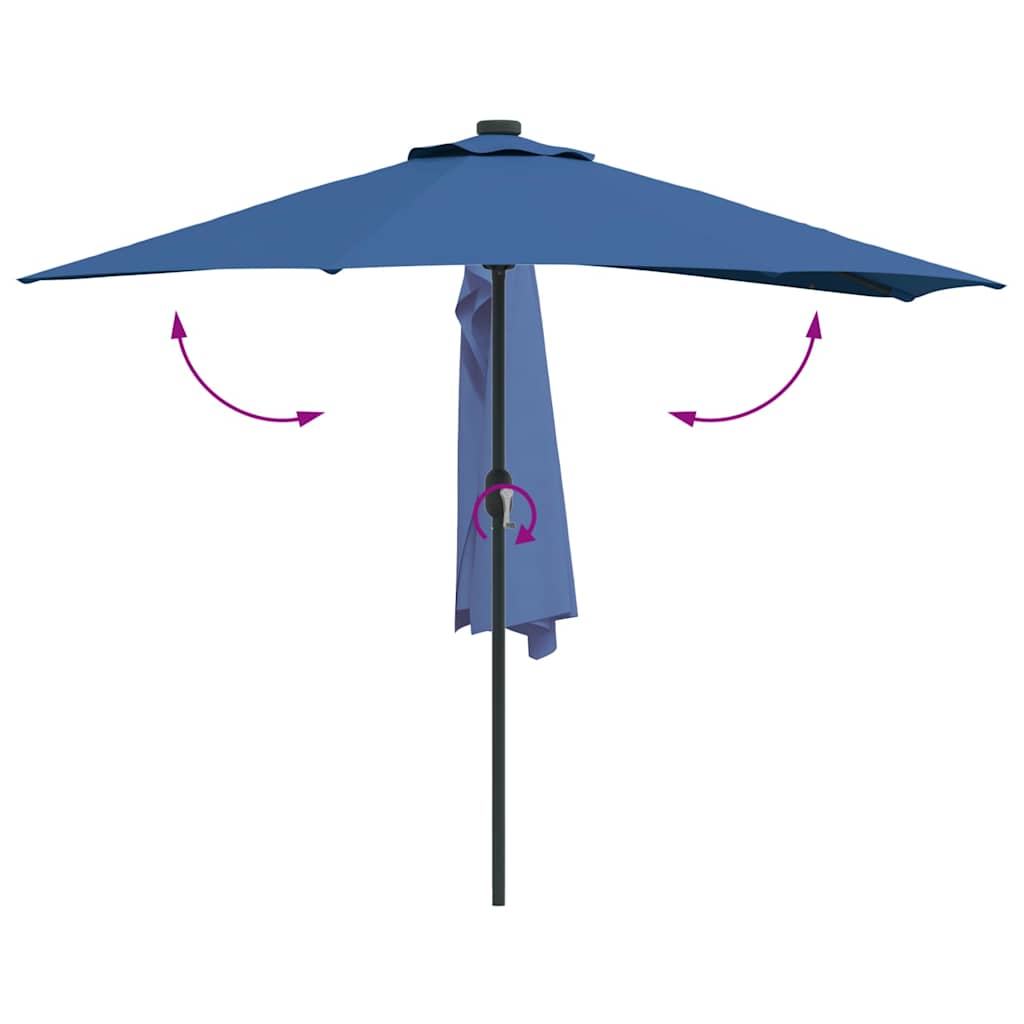 Garten-Sonnenschirm 294 X 150 X 224 Cm Polyester Und Stahl
