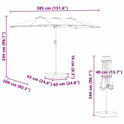 Garten-Sonnenschirm 385 X 209 X 244 Cm