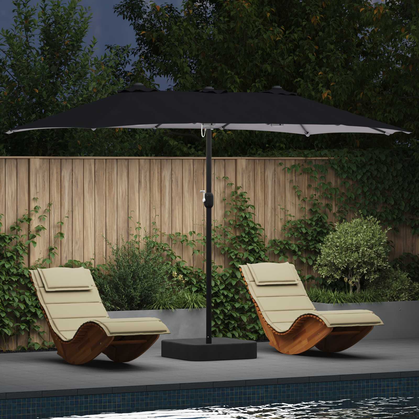 Garten-Sonnenschirm 385 X 209 X 244 Cm Polyester