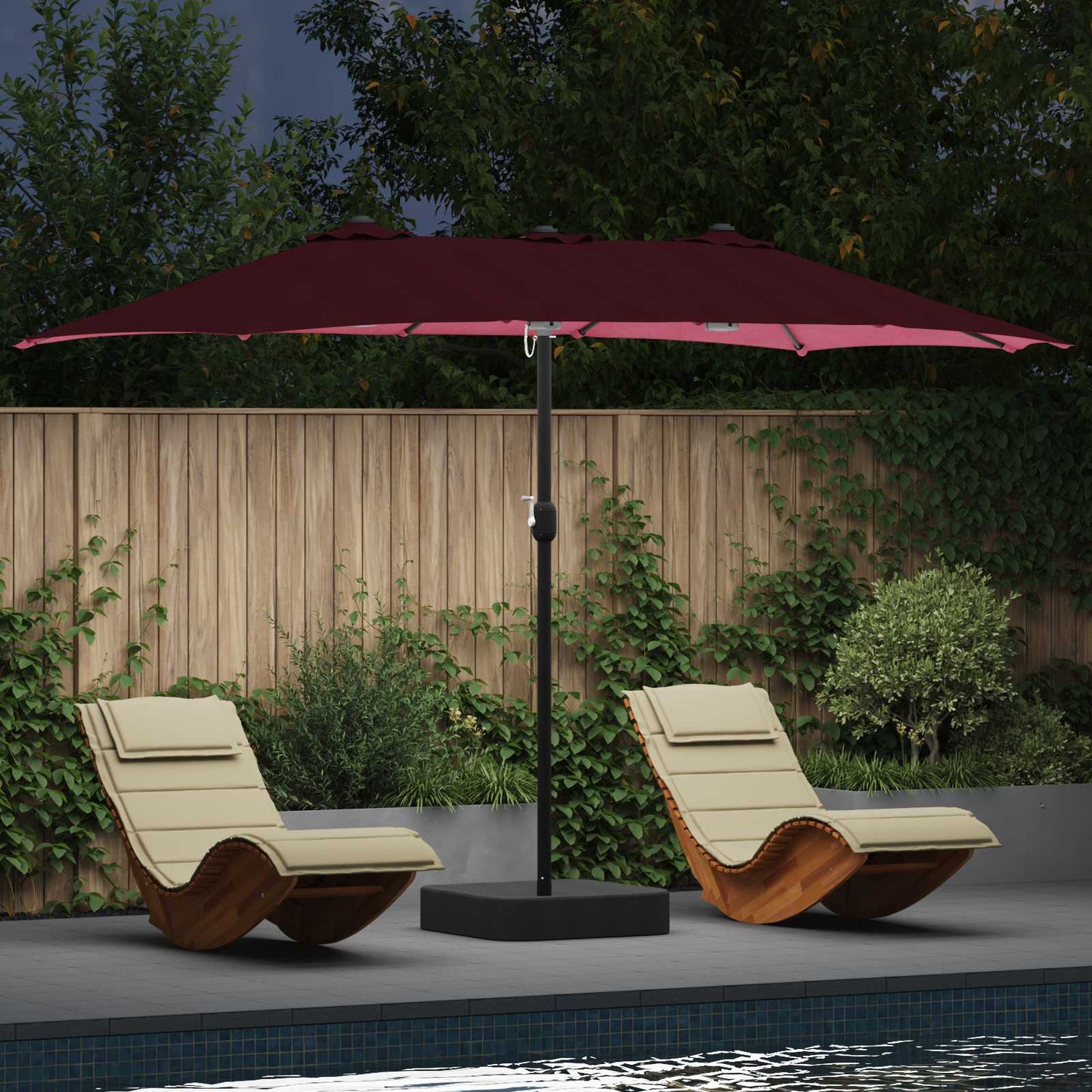 Garten-Sonnenschirm 385 X 209 X 244 Cm Polyester