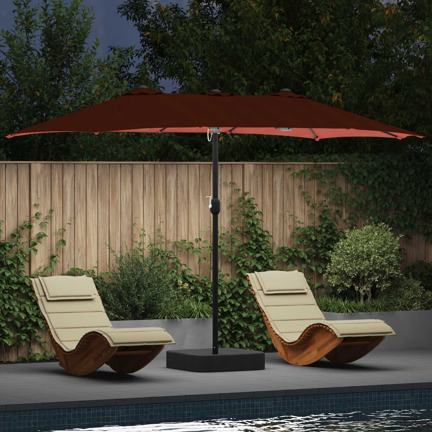 Garten-Sonnenschirm 385 X 209 X 244 Cm Polyester
