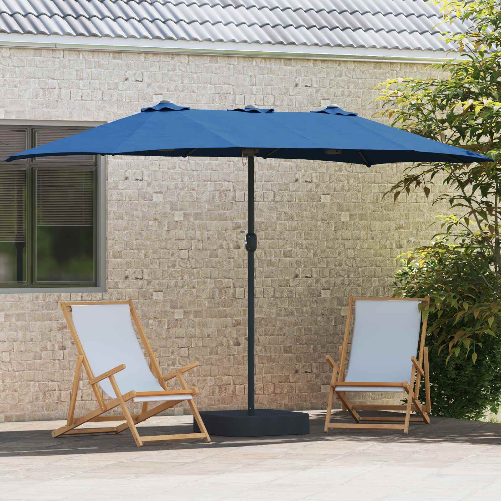 Garten-Sonnenschirm 385 X 209 X 244 Cm Polyester