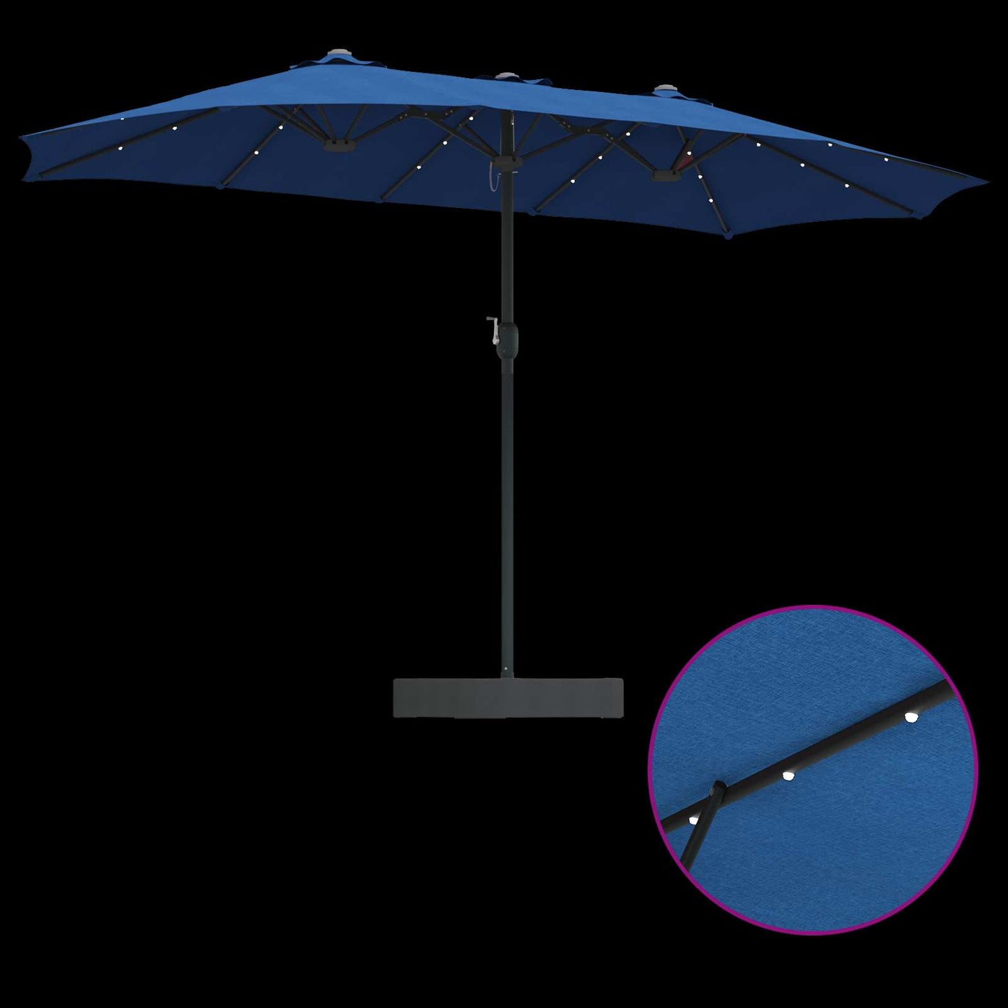 Garten-Sonnenschirm 385 X 209 X 244 Cm Polyester