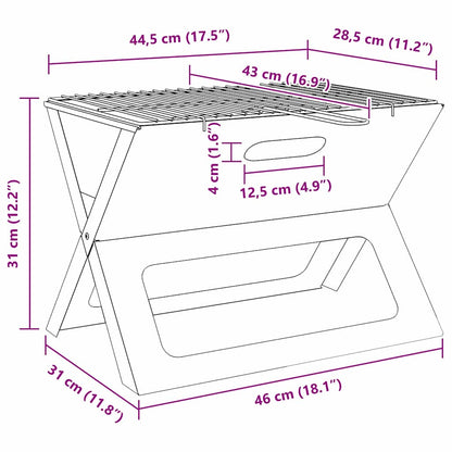 Outdoor Grill Schwarz 46 X 31 X 31 Cm Stahl