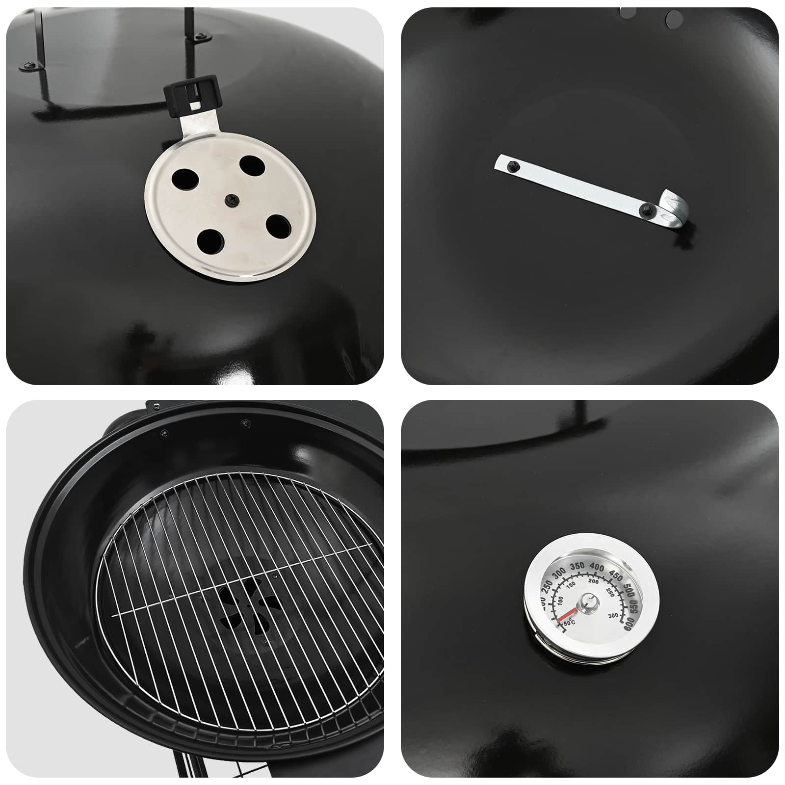 Outdoor Grill Mit Rad Schwarz 91 X 71 X 107 Cm Metall