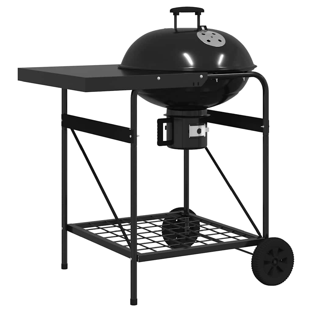 Outdoor Grill Mit Rad Schwarz 91 X 71 X 107 Cm Metall