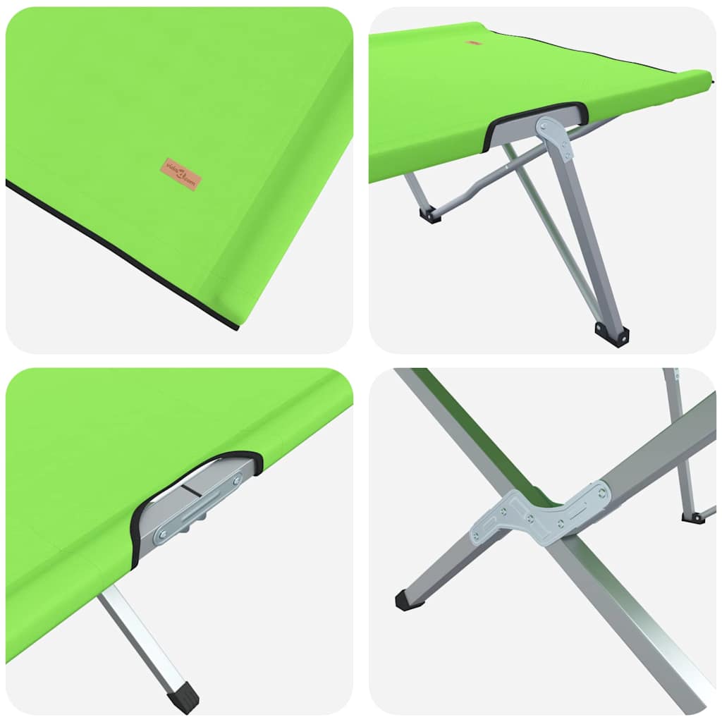 Klapp Schlafbett Fürs Camping 2 Pcs Grün 194 X 62,5 X 42,5 Cm