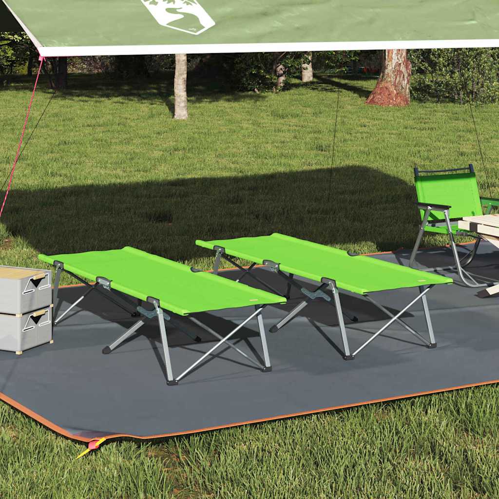 Klapp Schlafbett Fürs Camping 2 Pcs Grün 194 X 62,5 X 42,5 Cm