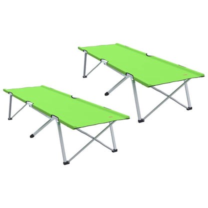 Klapp Schlafbett Fürs Camping 2 Pcs Grün 194 X 62,5 X 42,5 Cm