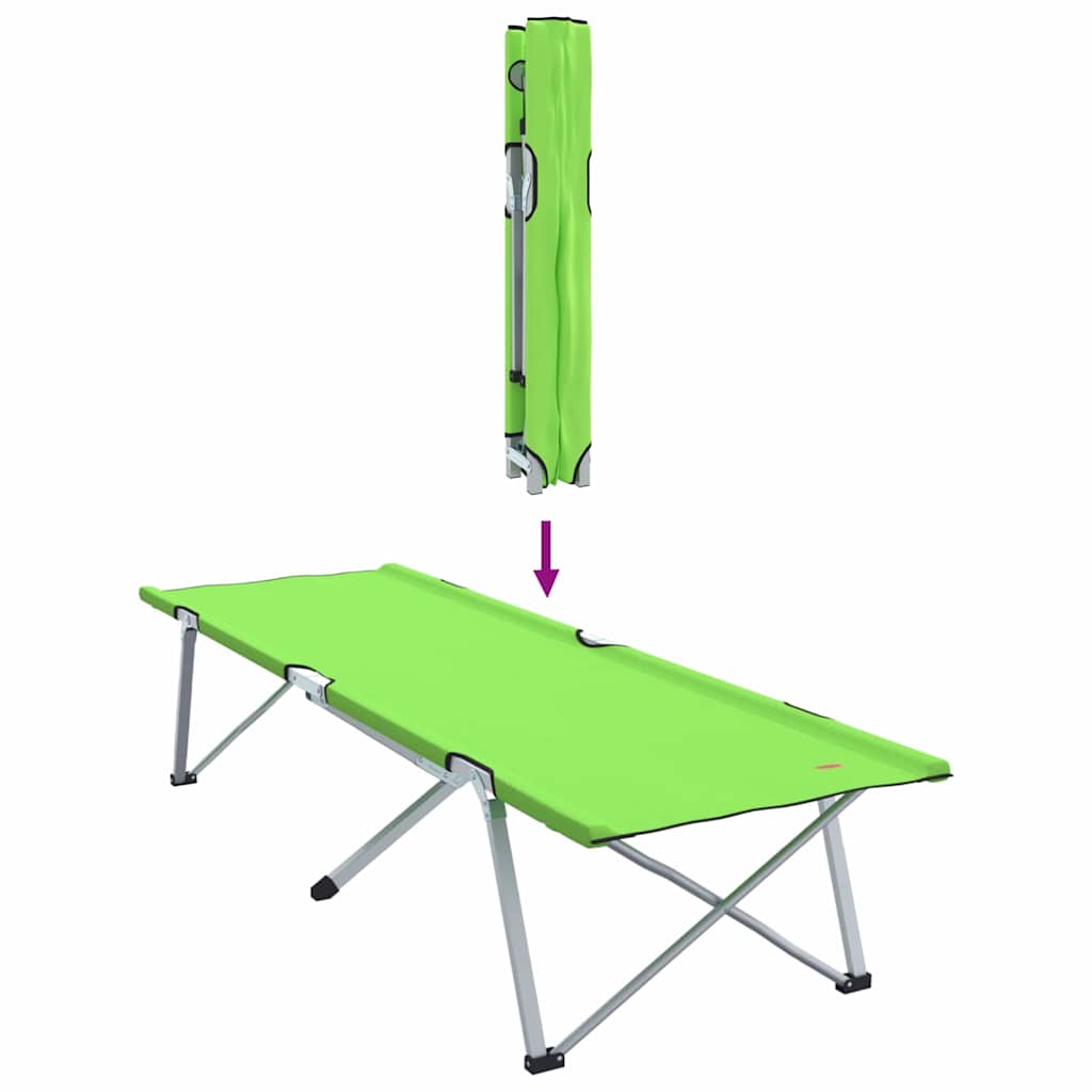 Klapp Schlafbett Fürs Camping 2 Pcs Grün 194 X 62,5 X 42,5 Cm