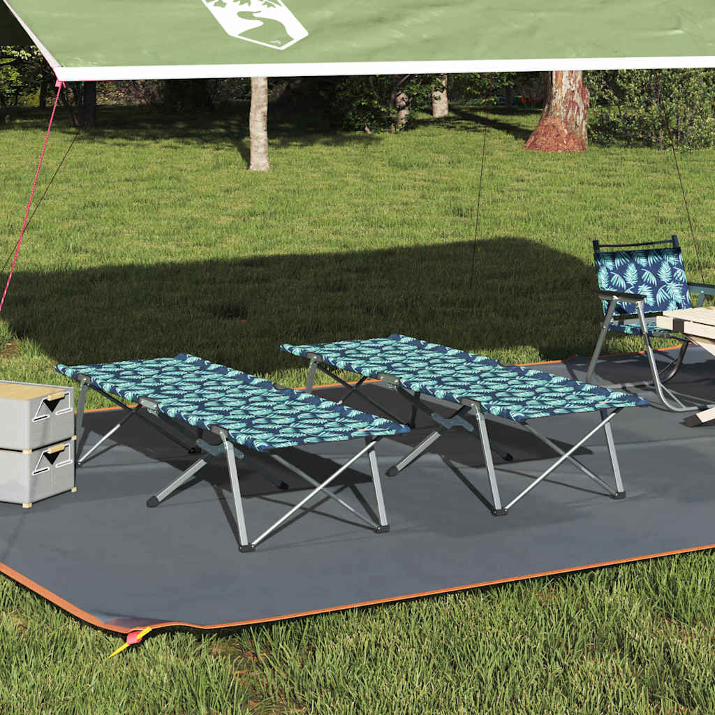 Klapp Schlafbett Fürs Camping 2 Pcs Grün 194 X 62,5 X 42,5 Cm