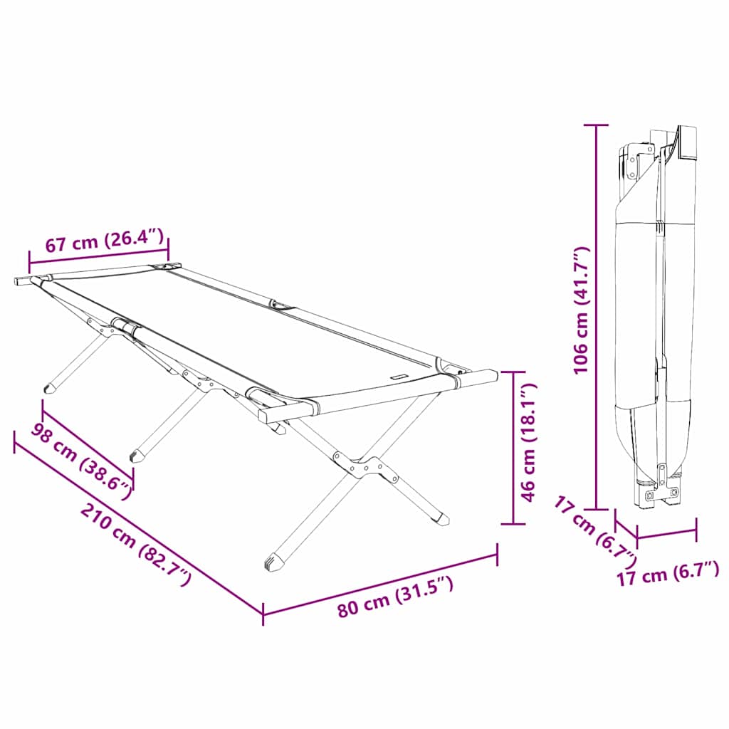Klapp Schlafbett Fürs Camping Blatt 2 Pcs Wald