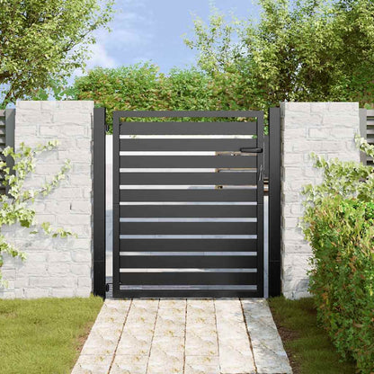 Gartentor Abschließbar Schwarz Aluminium