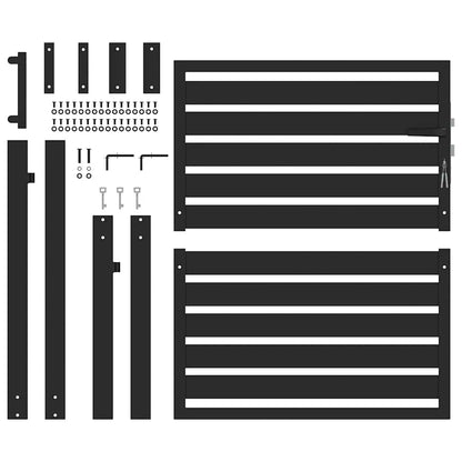 Gartentor Abschließbar Schwarz Aluminium