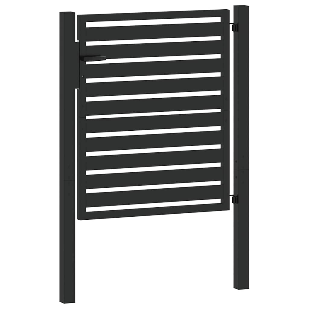 Gartentor Abschließbar Schwarz Aluminium