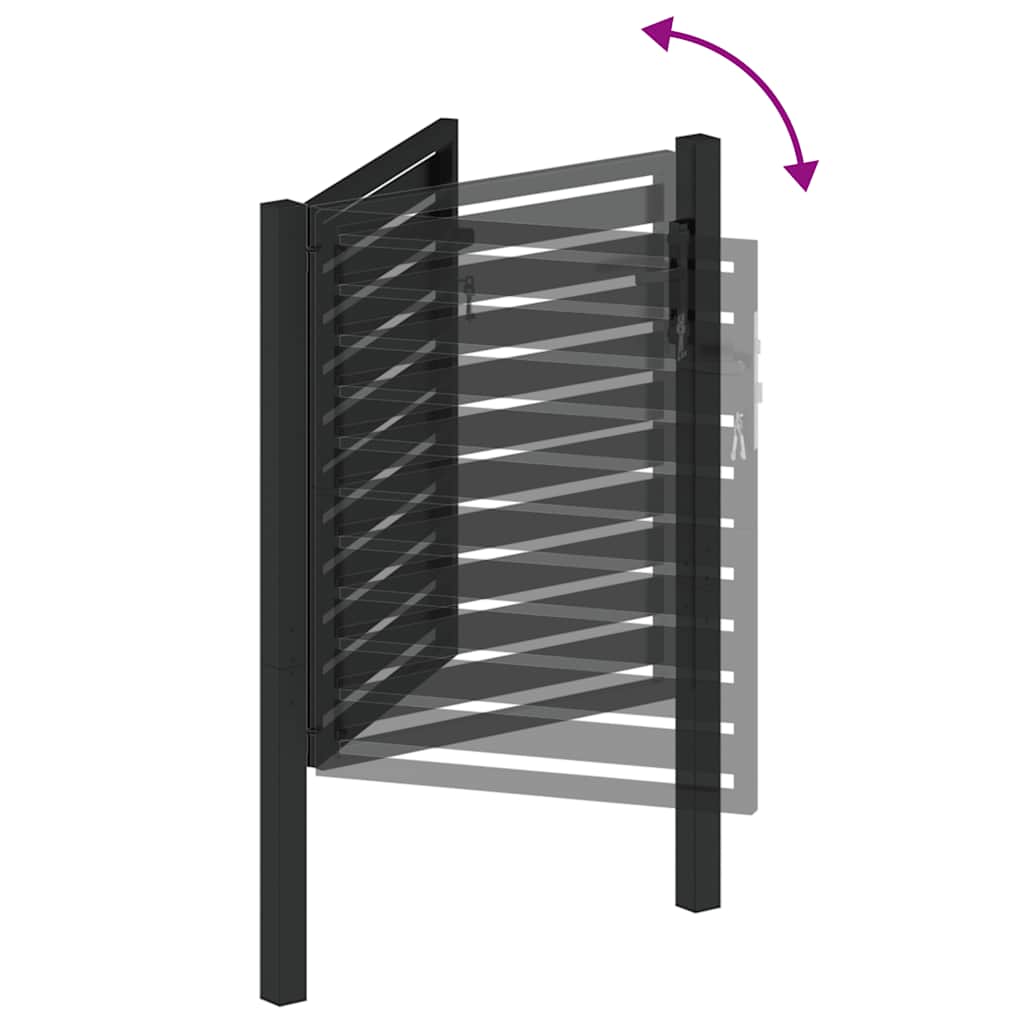 Gartentor Abschließbar Schwarz Aluminium