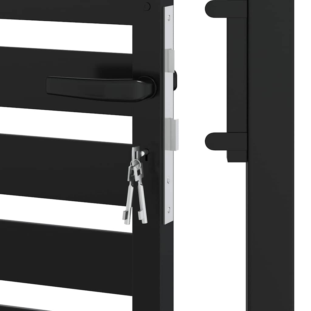 Gartentor Abschließbar Schwarz Aluminium
