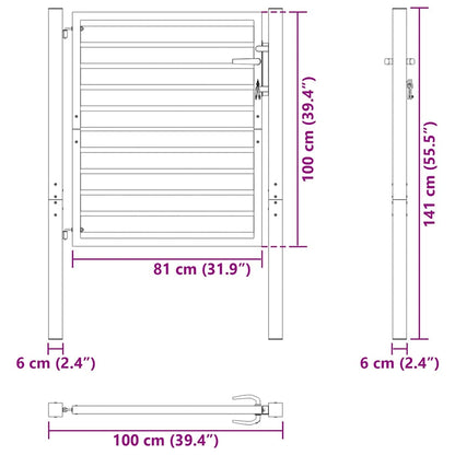 Gartentor Abschließbar Schwarz Aluminium
