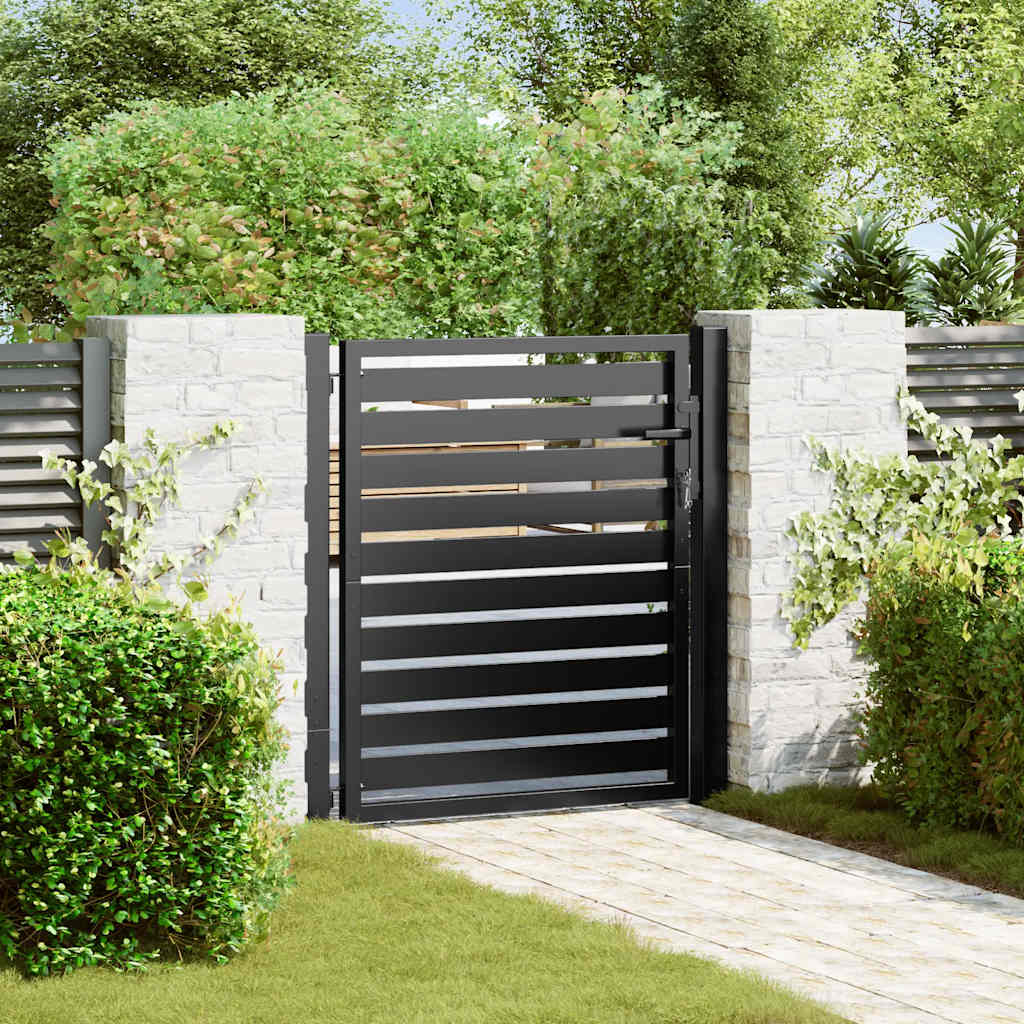 Gartentor Abschließbar Schwarz Aluminium