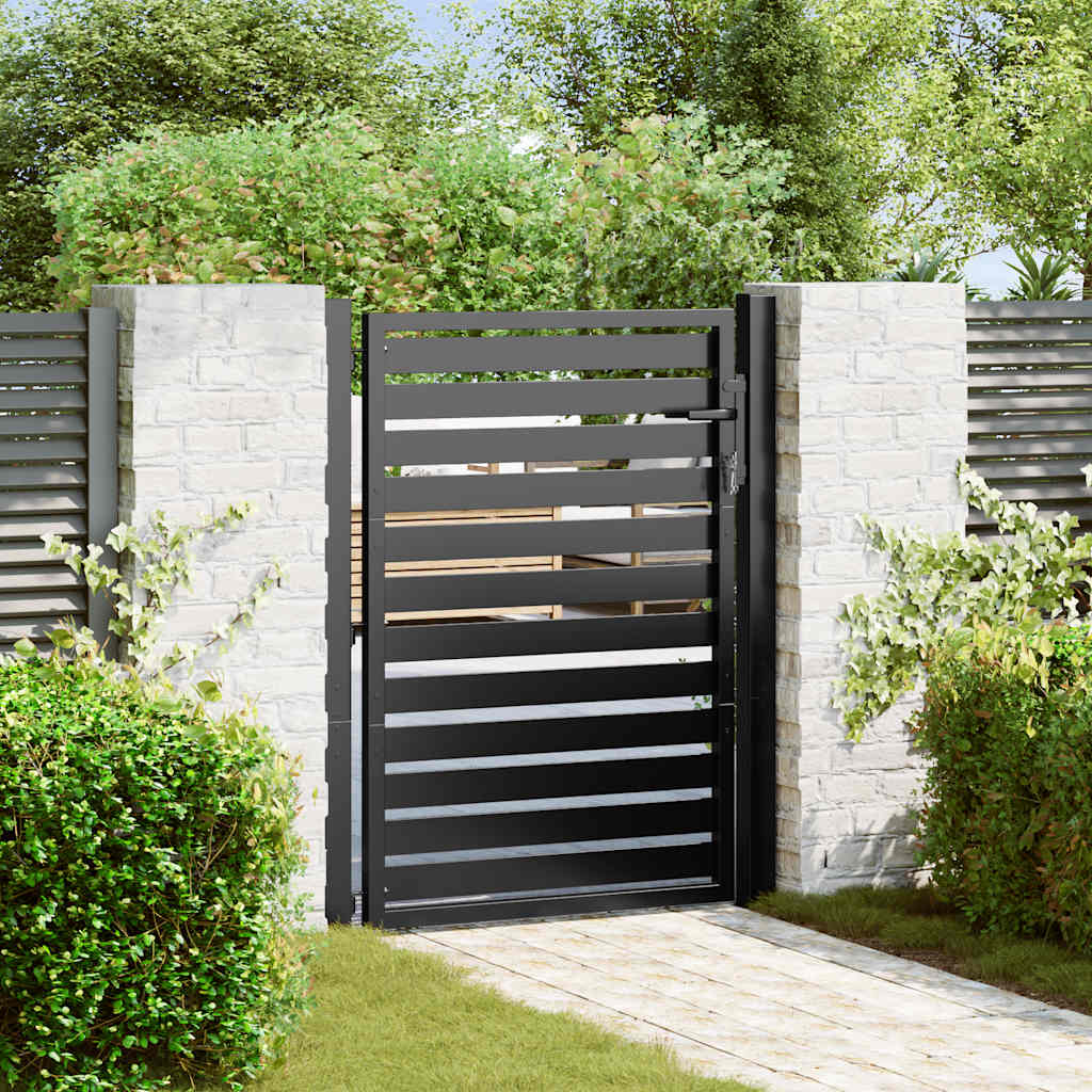 Gartentor Abschließbar Schwarz Aluminium