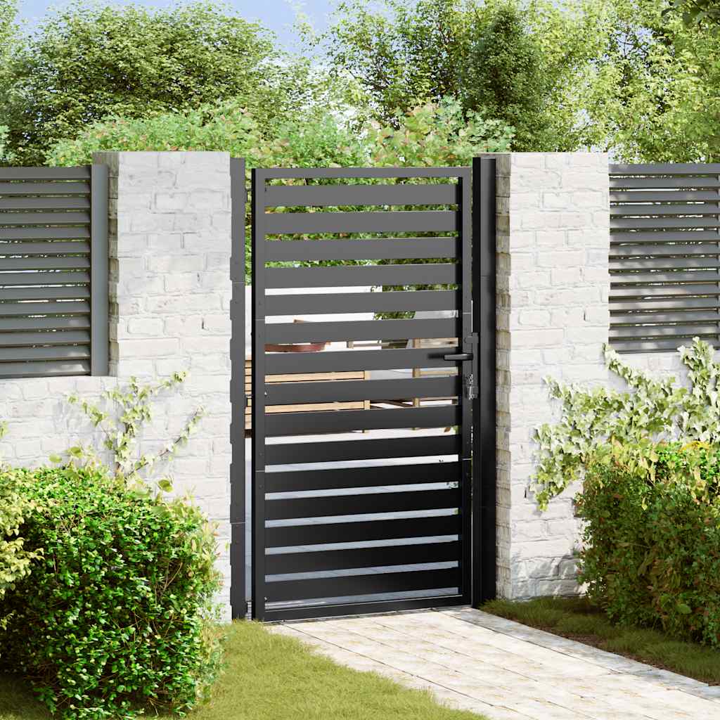 Gartentor Abschließbar Schwarz Aluminium