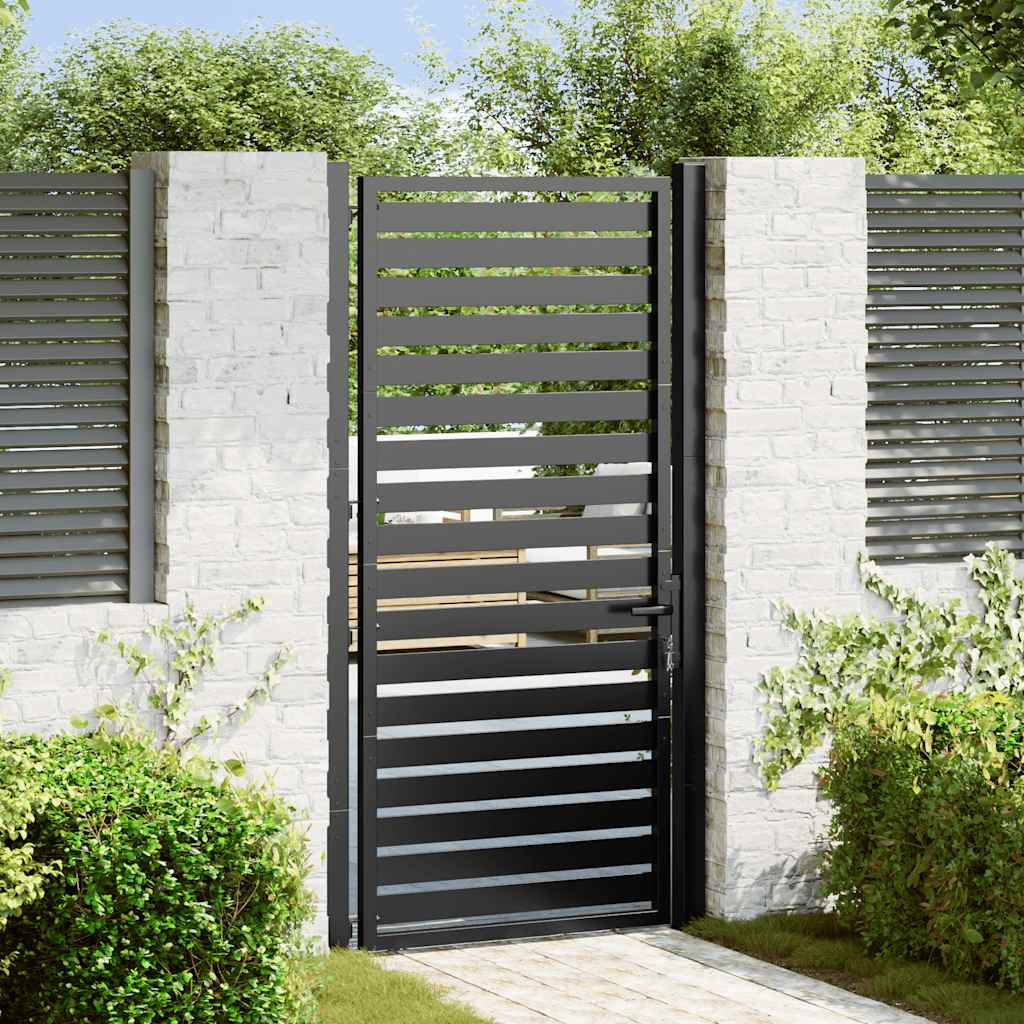 Gartentor Abschließbar Schwarz Aluminium